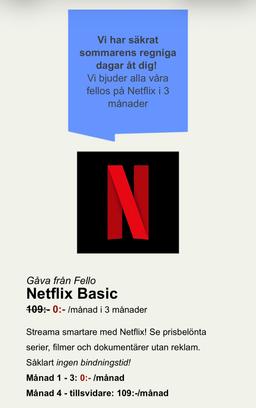 Gratis Netflix i 3 månader