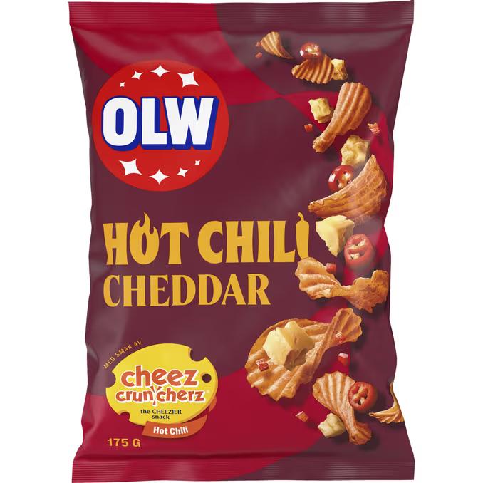 OLW Chips Hot Chili Cheddar 3 x 175 g.