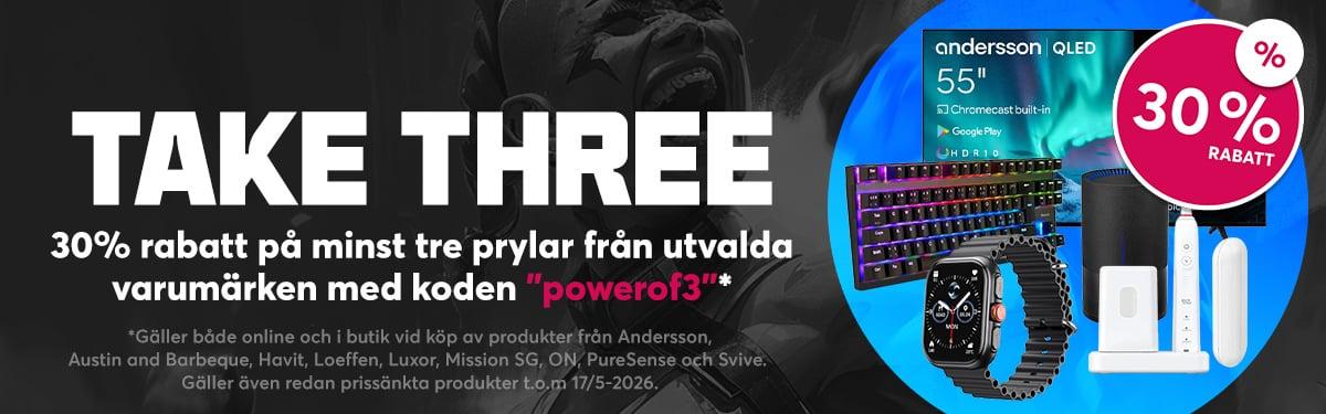 Power of 3 – 30 % rabatt på 3 varor.