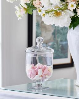 Elegant praline bonbonjär i glas