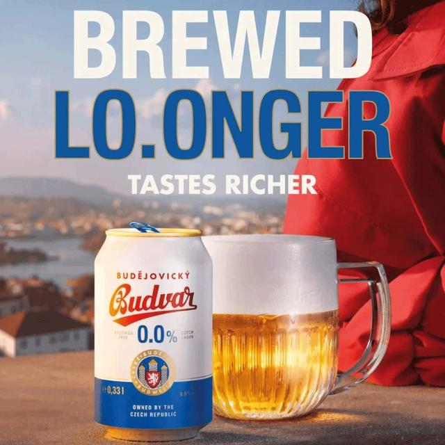 5 kr cashback. Budvar 0,0 %, 33 cl.