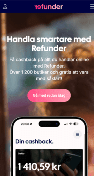 Bli medlem i Refunder och få 50kr extra i cashback