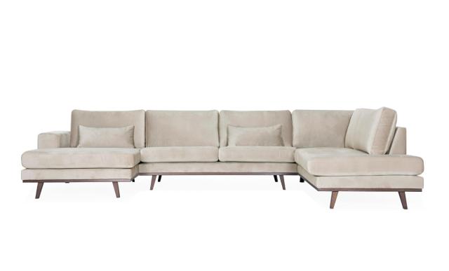 STOCKHOLM U-soffa Höger Velvet Greige