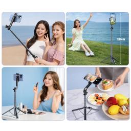Wozinsky WC1Y30S Selfiepinne med Tripod 1,3m Svart