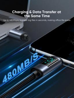 SiGN USB-C till USB-C Kabel 100W med Display