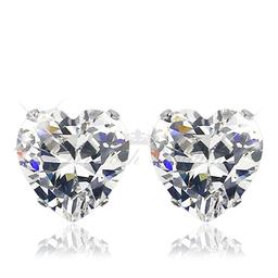 10mm Hjärtformade Cubic Zirconia Stiftörhängen