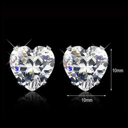 10mm Hjärtformade Cubic Zirconia Stiftörhängen
