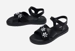 Zoey Ziz Svarta Plisserade Sandaler