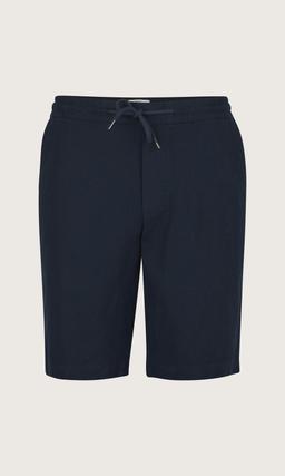 Marinblå linneshorts med justerbar dragsko