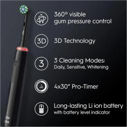 Oral-B Pro 3 3000 Eltandborste Svart