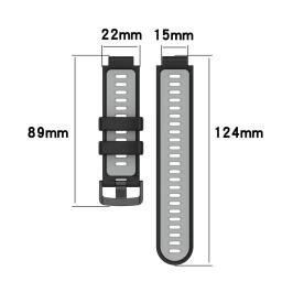 Garmin Forerunner 735XT Silikonarmband Svart/Grå