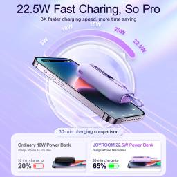 Joyroom Colorful 22.5W 10000mAh Powerbank Lila