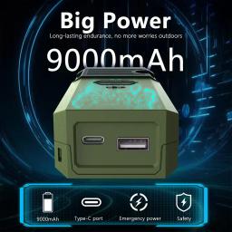 3-i-1 Myggavvisande Powerbank 9000mAh med Ficklampa
