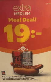 Meal Deal med korvs I bröd och dryck för 19 kr hos Circle K
