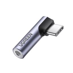 Ugreen vinklad USB-C till 3,5 mm adapter grå