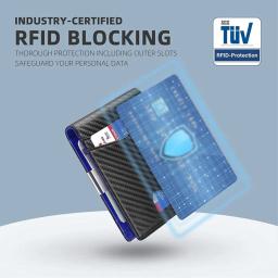 Elegant plånbok med RFID-skydd svart/blå