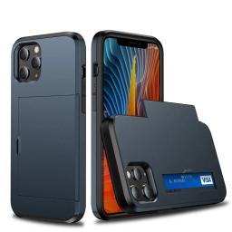 Blå Skal med Korthållare iPhone 12/12 Pro