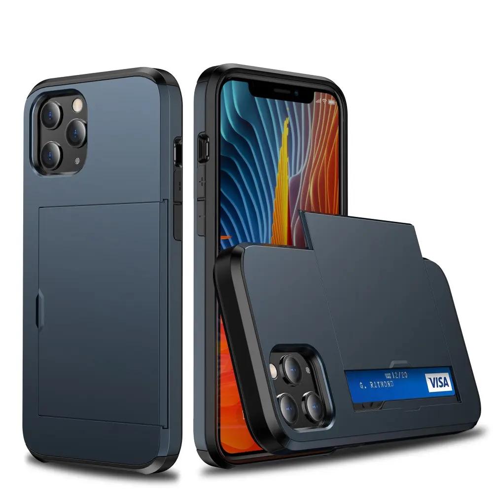 Blå Skal med Korthållare iPhone 12/12 Pro
