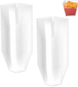 Ravytha 50 Pcs Reusable Clear Dessert Cups Set