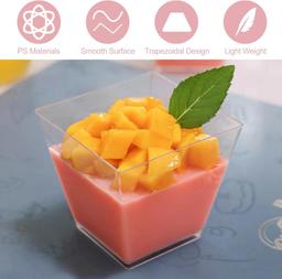 Ravytha 50 Pcs Reusable Clear Dessert Cups Set