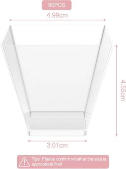 Ravytha 50 Pcs Reusable Clear Dessert Cups Set