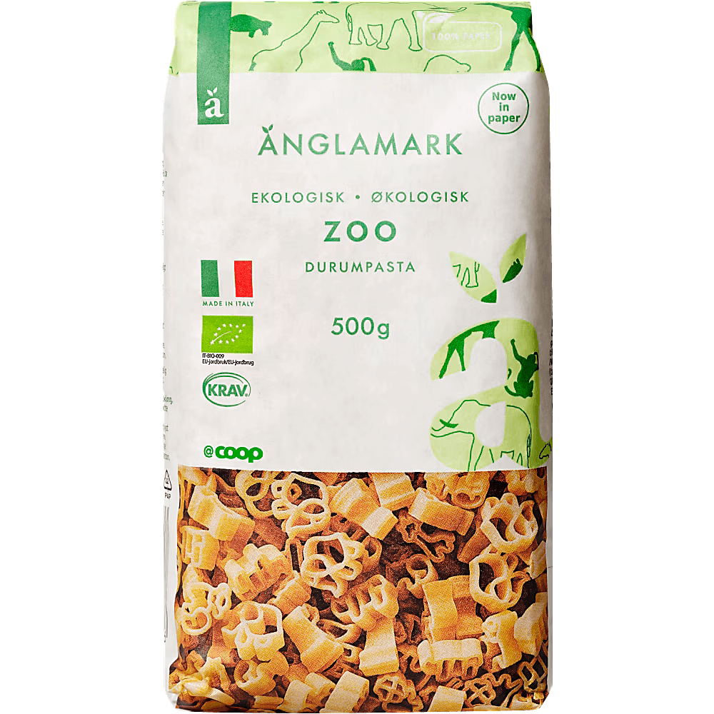 Änglamark Eko Pasta Zoo. 500 g.