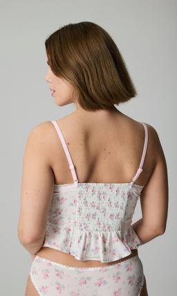 Flerfärgad blommig cami-top för dam