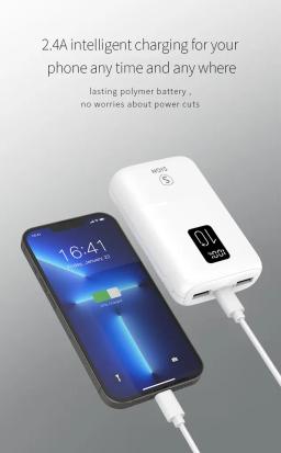SiGN Mini QC Powerbank med Display Vit