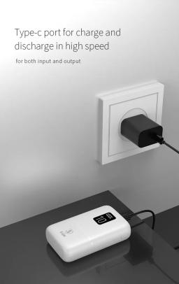 SiGN Mini QC Powerbank med Display Vit