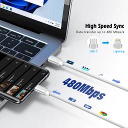 SiGN USB-C till Lightning-kabel 2 m vit