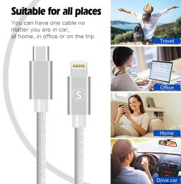 SiGN USB-C till Lightning-kabel 2 m vit