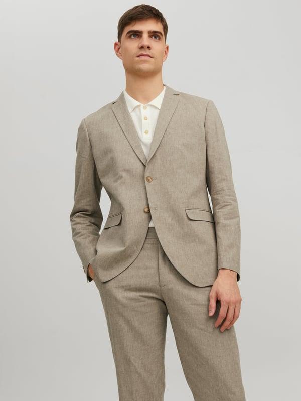 Jack & Jones Riviera Linen Slim Fit Blazer Beige