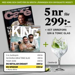 King & Café med Orrefors glas 4-pack