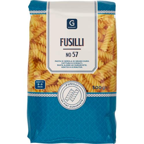 Fusilli pasta för enkel vardagsmatlagning. 500 g.