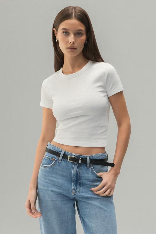 Vit basic tight top för dam