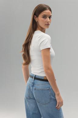 Vit basic tight top för dam