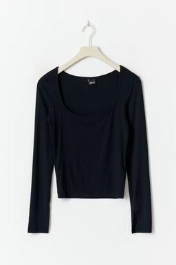 Mjuk blå jerseytop för dam
