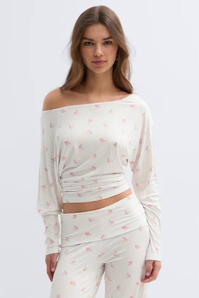 Soft Slouchy Women's White Loungewear Top