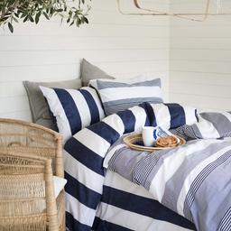 Borganäs Påslakanset Block Stripe Blå