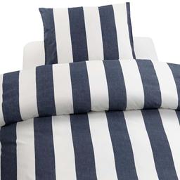 Borganäs Påslakanset Block Stripe Blå
