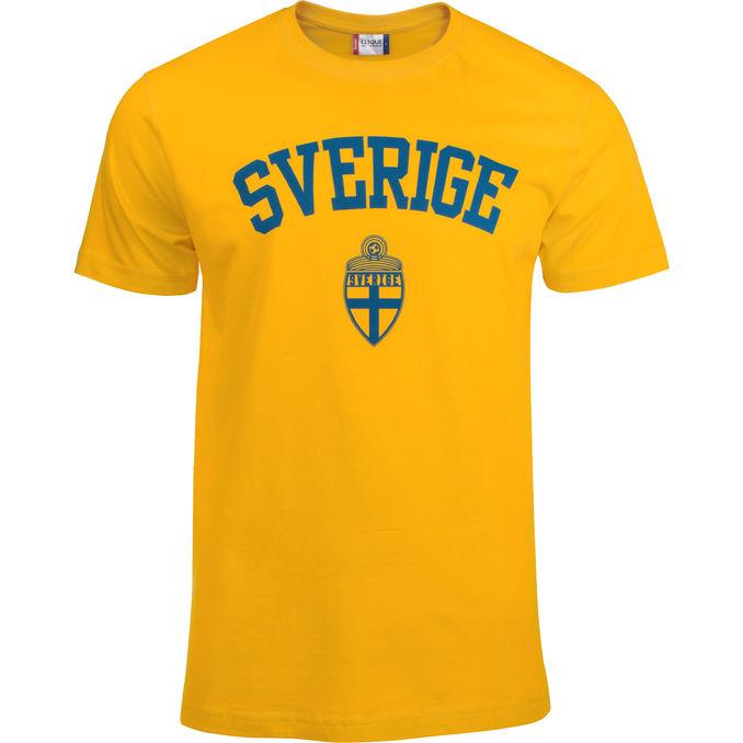 Gratis CLIQUE T-shirt Junior Sweden Gul Stl. 130-140