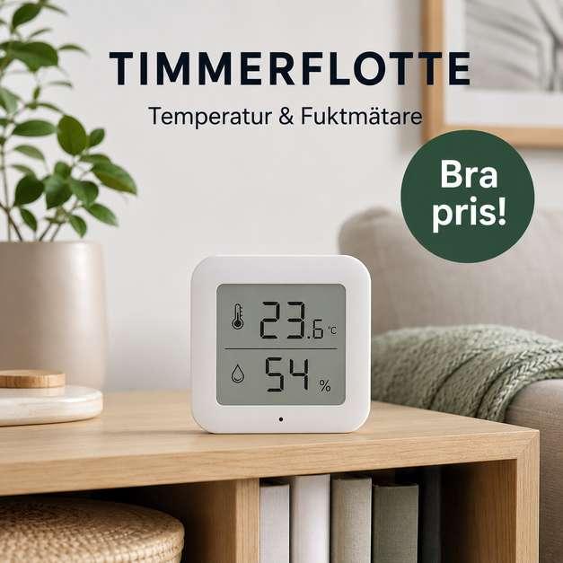 TIMMERFLOTTE Smart Temperatur- och Fuktmätare