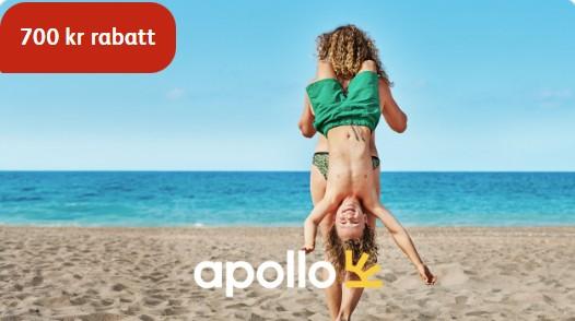 Minst 700 kr rabatt på Apollos charterresor
