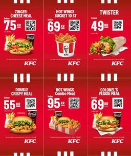 KFC nya kuponger: 9 nuggets 39 kr, Twister 49 kr, buckets m.fl.