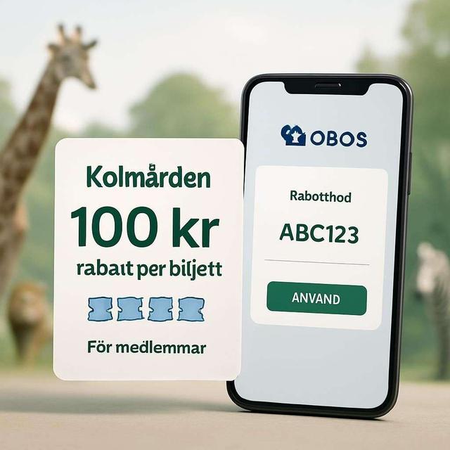 Kolmården rabatt 100 kr per biljett