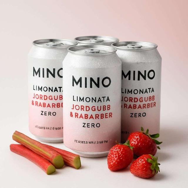 Mino Limonata Jordgubb & Rabarber Zero 🍓