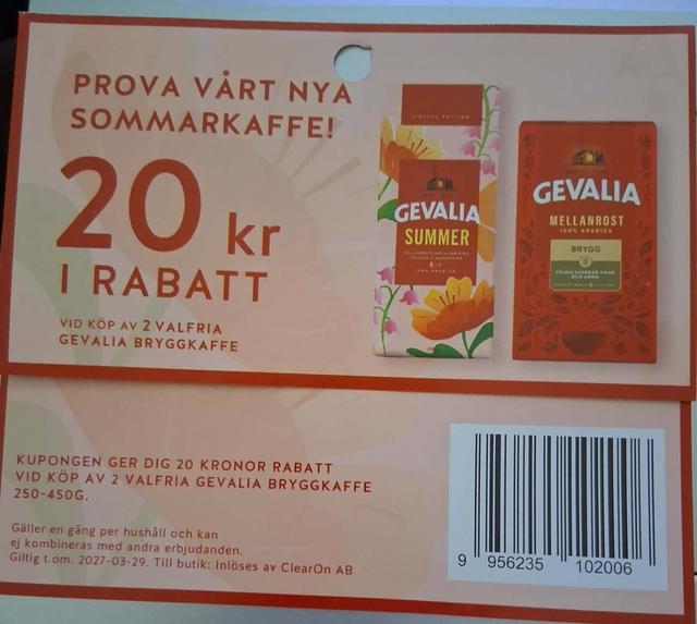 Bryggkaffe mellanrost – 2 Gevalia för 90 kr