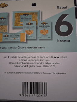 Mezze Maniche Pasta – köp 2 för 18 kr
