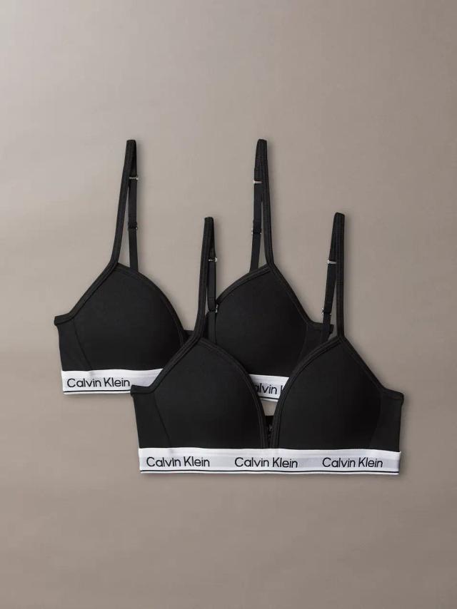 Girls Cotton Stretch Triangle Bras 2-Pack