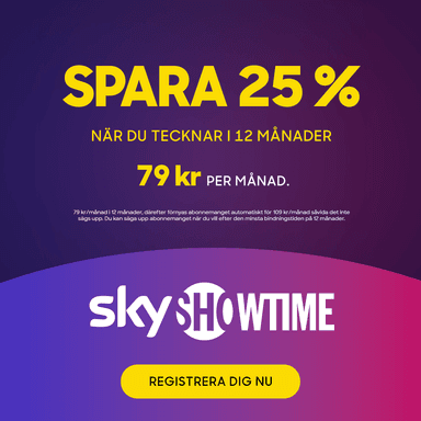 SkyShowtime för 79 kr/månad i 12 månader